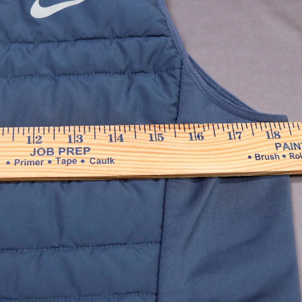 Nike Running Vest Womens Medium Navy Blue Quilted Puffer Full Zip 856222-471